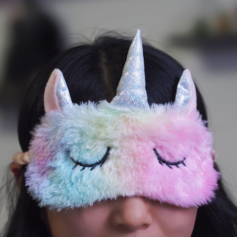 Mayitr Unicorn Eye Mask - Plush Sleep Mask for Travel and Home, Ideal Gift for All Ages
