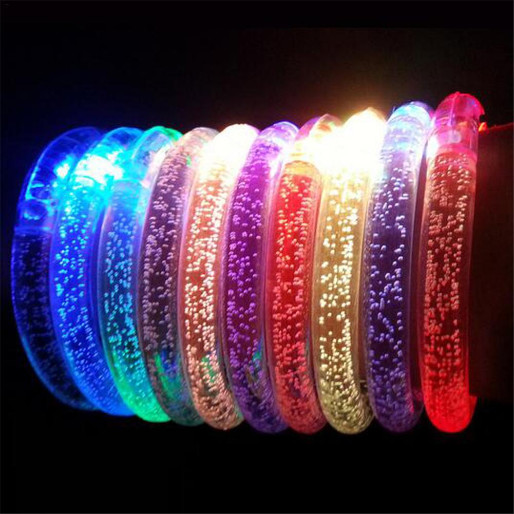 LED Flashing Bracelet Glow In The Dark Light Up Acrylic Glowing Bracelet Luminous Toys For Children Luminous Rings Bracelet
