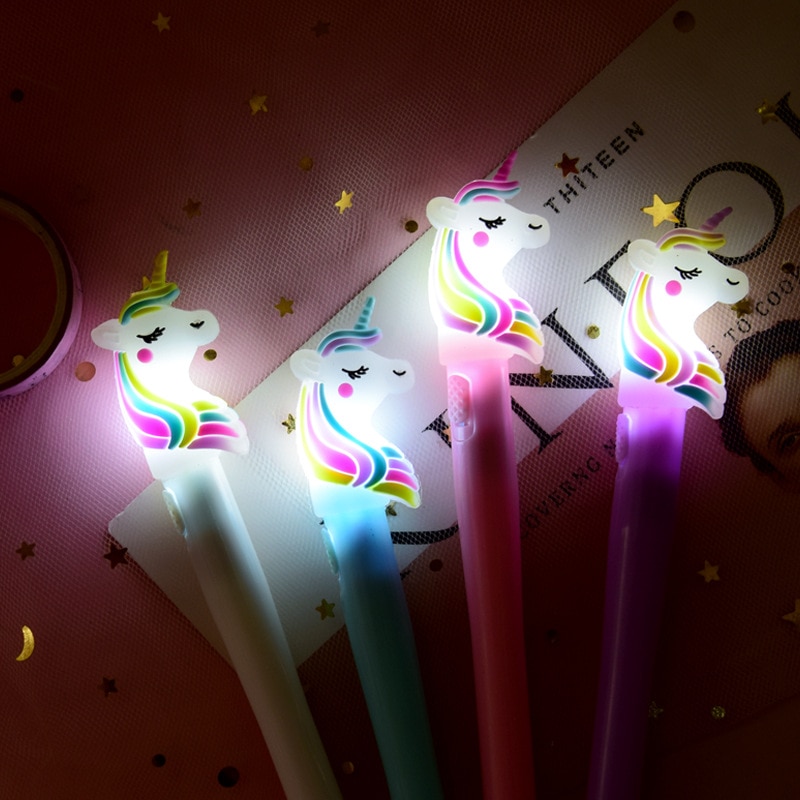 Unicorn Light Pen - Luminous Gel Pen for Kids' Magical Writing and Fun Playtime with Glow-in-the-Dark Effect