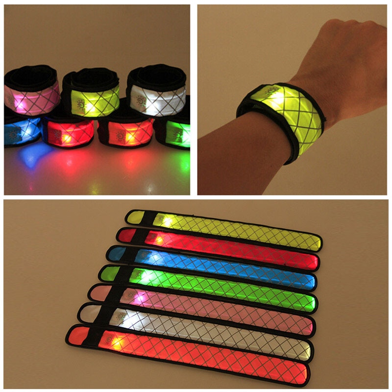 Nylon LED Sports Slap webbing Wrist Strap Band Luminous Toy Bracelets on hand Light Flash Bracelet Glowing Armband Party Outdoor