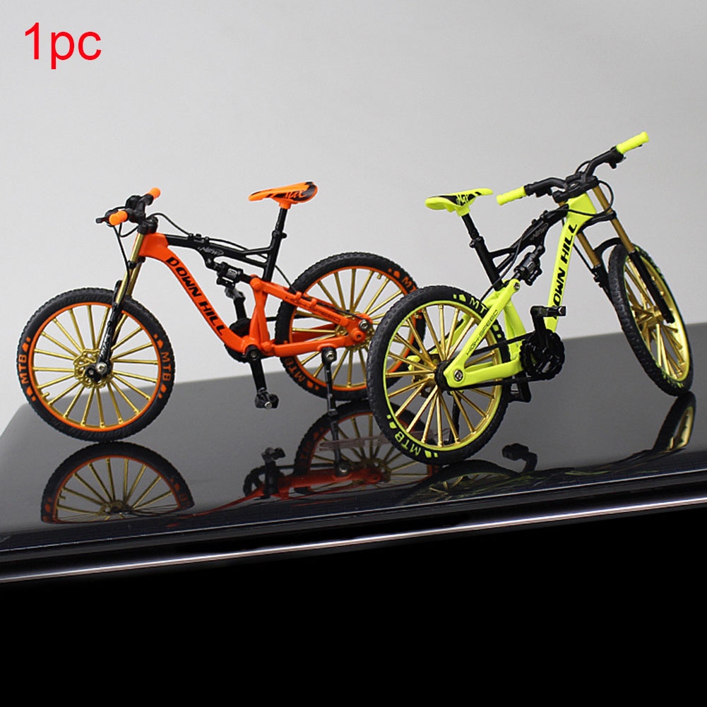 1:10 Crafts Simulate Riding Free Standing Office Children Toy Figurine Home Decor Rotatable Bike Model Zinc Alloy Ornament