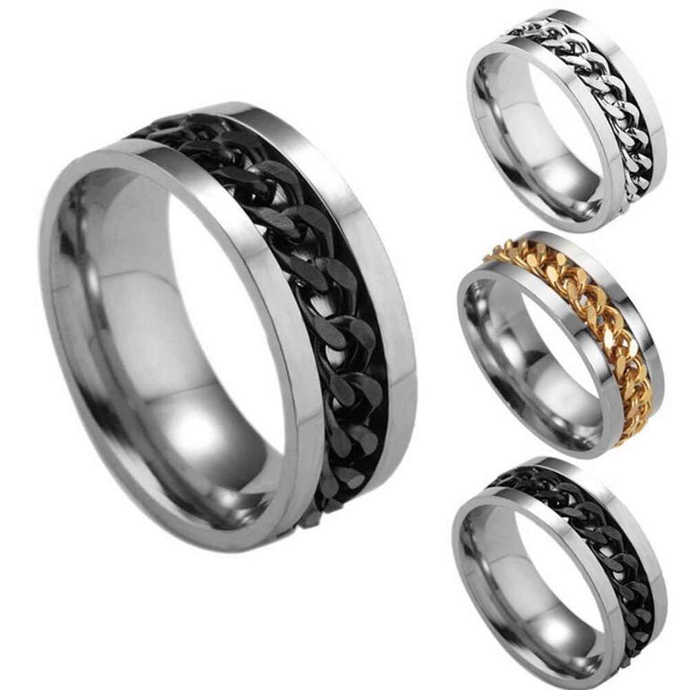 Stainless Steel Fidget Spinner Ring for ADHD/Autism Relief - EDC Finger Toy