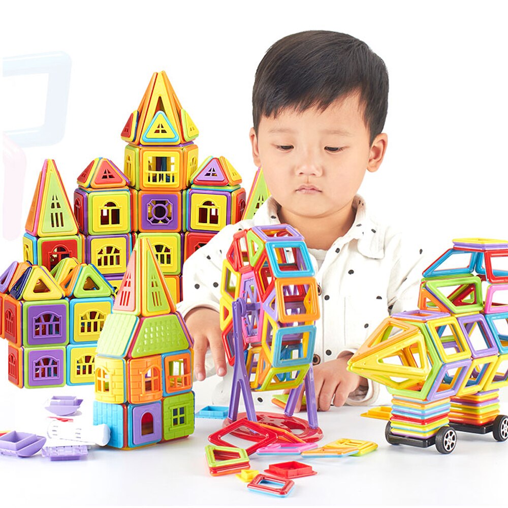 77-402pcs DIY Magnetic Building Blocks Designer Construction Toys Set Model Magnet Educational Hobbies Toys For Children Gifts