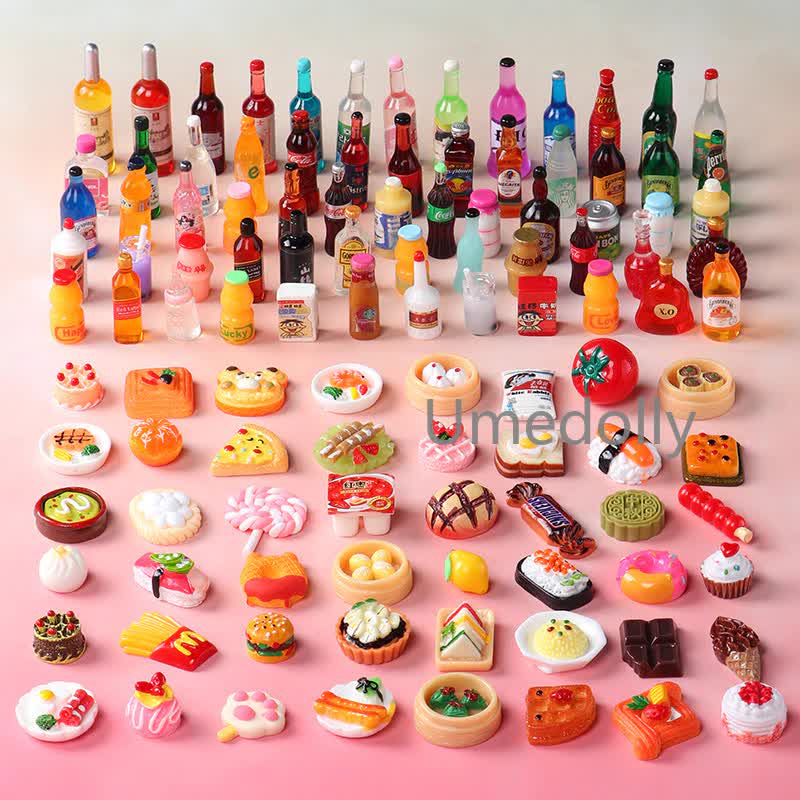 Cute New1:12 Miniature Dollhouse Supermarket Food Snacks Mini Cake Wine Drink for Blyth Barbies BJD Doll Kitchen Accessories