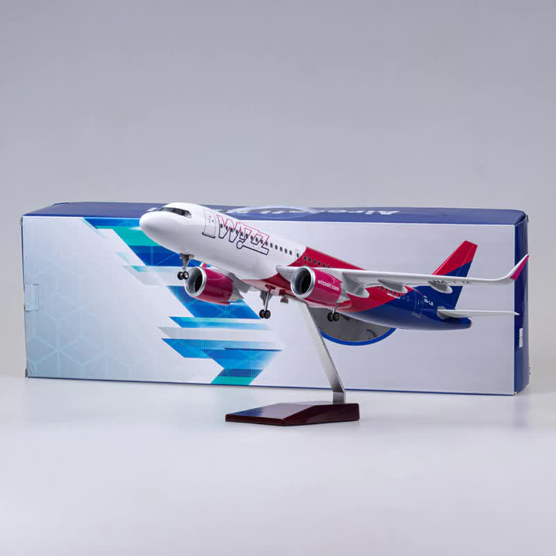 47CM 1/80 Airplane A320NEO A320 NEO Wizz Air Airlines Model Toy Light ...