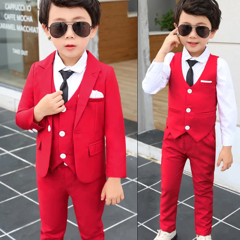 Kids Royal Blue Wedding Suit For Boys Birthday Photography Dress Child ...