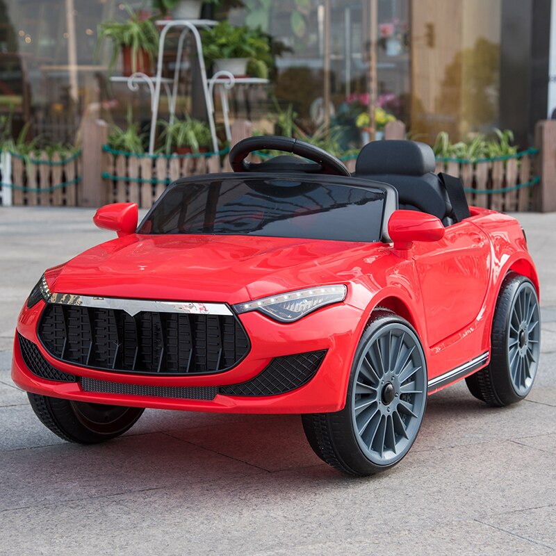 Special price Children's electric dual drive car kids four-wheel remote control can sit vehicle baby swing toy car with push rod