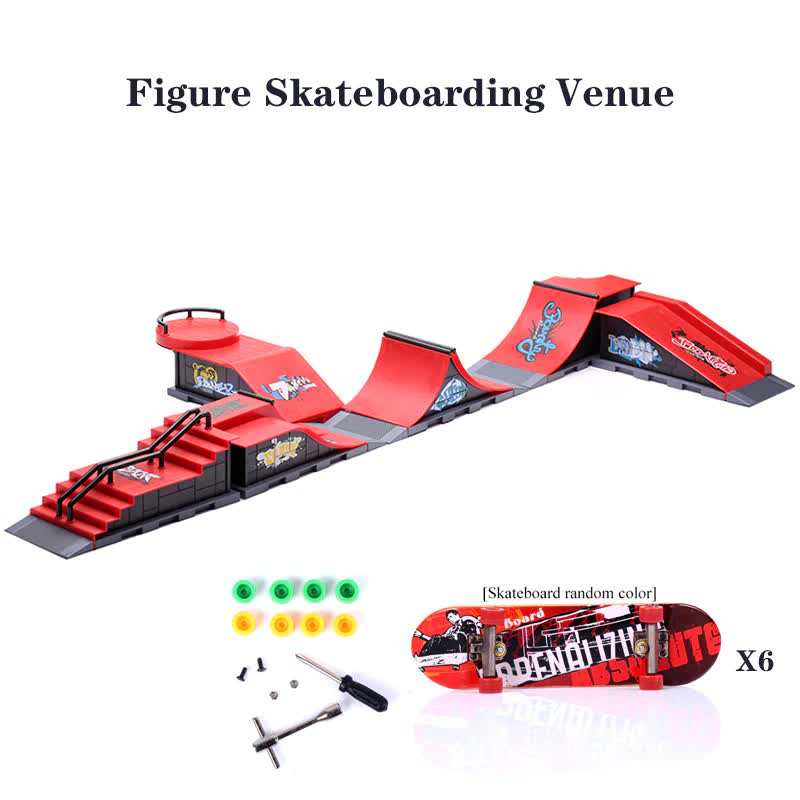 6 In 1 Mini Finger Park Figure Skate Scene Board Venue Combination Toys 