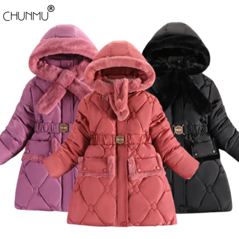 Baby Girls Clothes,Children Winter Long Sleeve Warm Jacket & Outwear,Girls Cotton-padded Outwear Baby Girls Coat  for Christmas