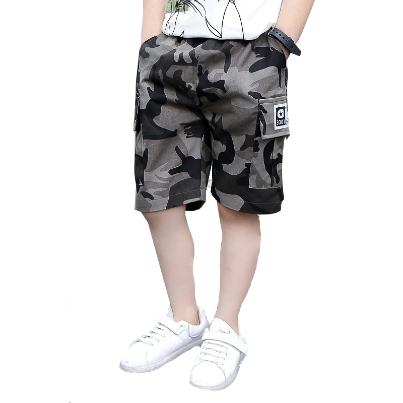 new 2020 Boys Shorts for Summer Camouflage Loose Pants Teenage Trouser  Shorts Cotton Black Pants Fashion