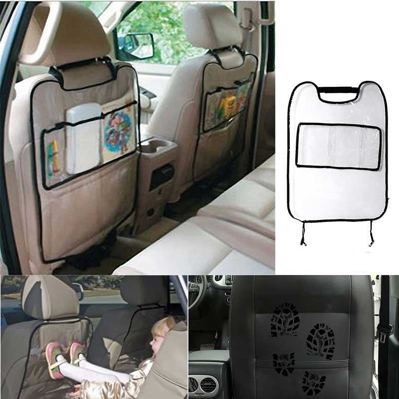 Car seats Storage Bag 63cmX45cm Kids Children Kick Mat Car Auto Seat Back Waterproof Transparent Car Auto Seat Protector Cover
