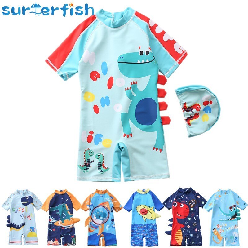 Baby Boy Swimwear One piece Swimsuit Children's Bathing Suit UV Protection Shark Print Swimming Suit for Boys Beach Pool Clothes