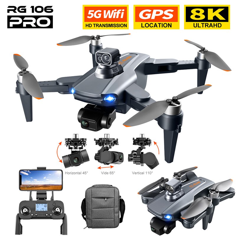 2022 New RG106 Drone 8k Dual Camera Profesional GPS Drones With 3 Axis ...