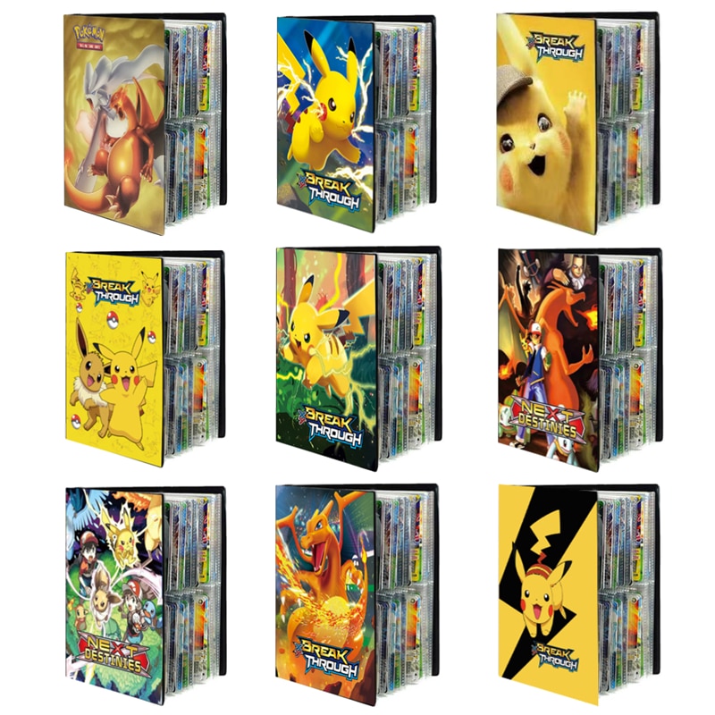 240 Cards Pokemon Album Book Collection Holder Pocket Anime Map Game Card Binder Folder Top Loaded List Toy Gift For Kids