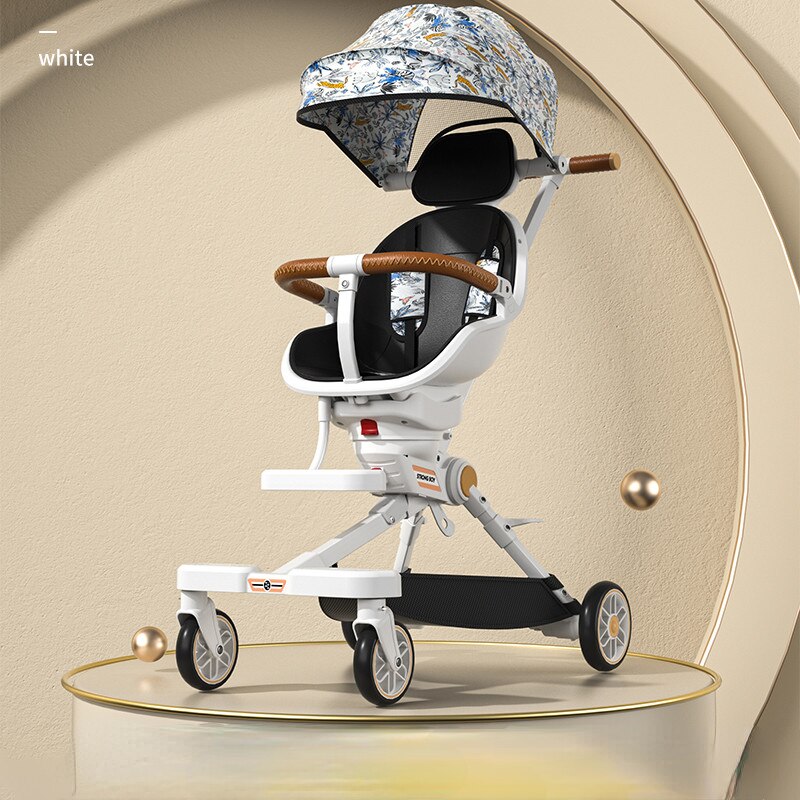 Two-way seats Light Baby Stroller  Can sit or lie down baby carriage folding stroller 360° rotation baby carriage with dinner