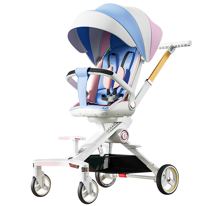 Baby Stroller Can Sit Lie Two-way Folding Stroller Newborn Shock absorption Baby Cariage Lightweight Four wheels High landscape