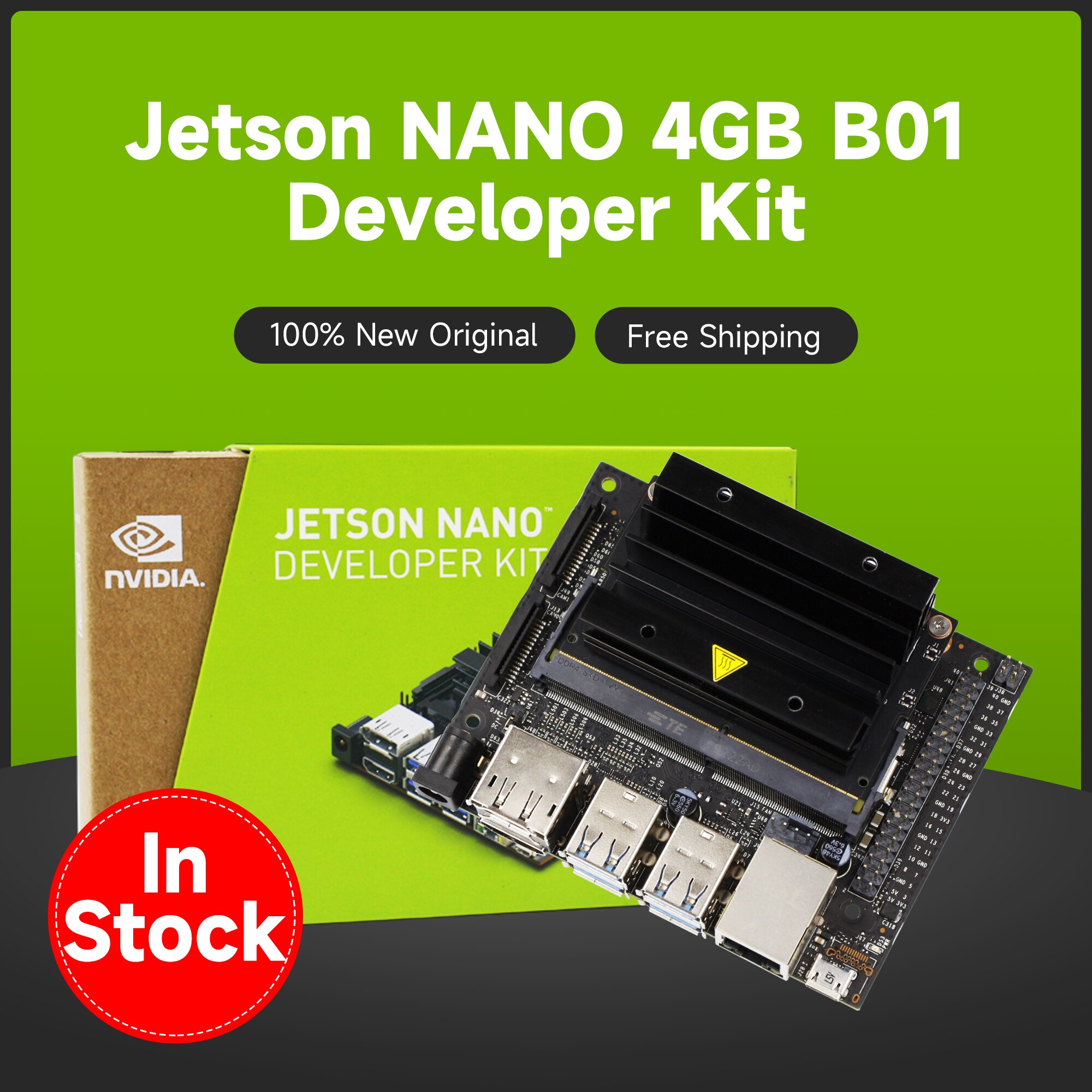 In-stock Jetson Nano Developer Kit 4GB B01 with TF Card Slot for AI Deep Learning Development