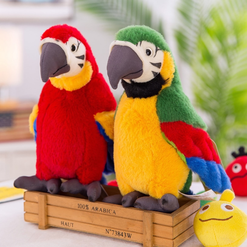 Talking Parrot Plush with Record and Repeat Function, Flapping Wings Electronic Toy for Kids' Gift.