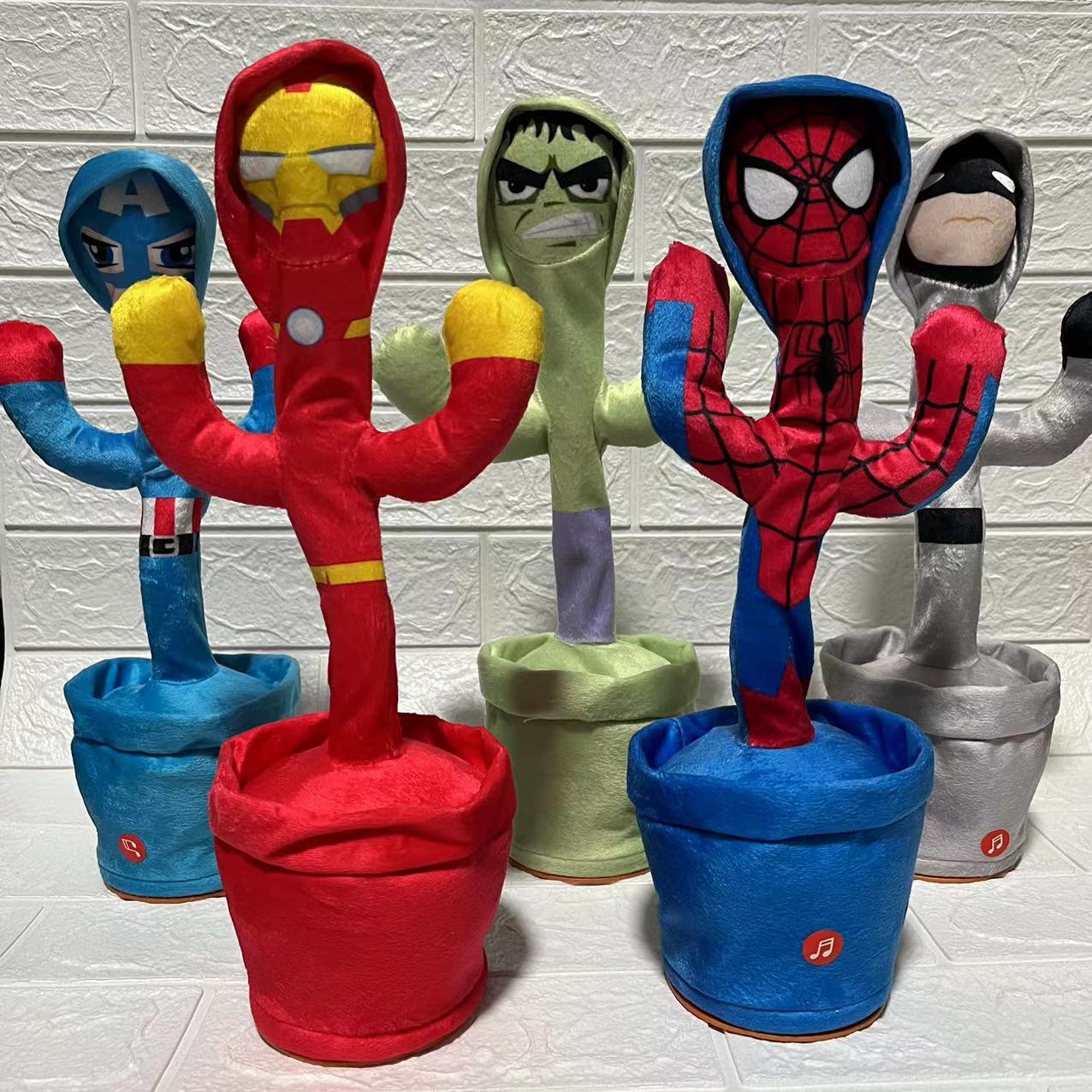 Spiderman Talking Cactus Doll - Marvel Avengers Sound Record & Repeat Toy for Kids - Captain America & Iron Man also Available!