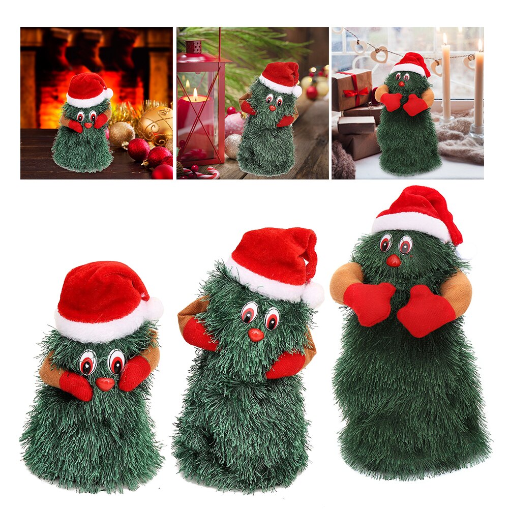 Electric Rotating Christmas Tree Dolls with Dancing and Singing Functions for Home Decoration and Entertainment.