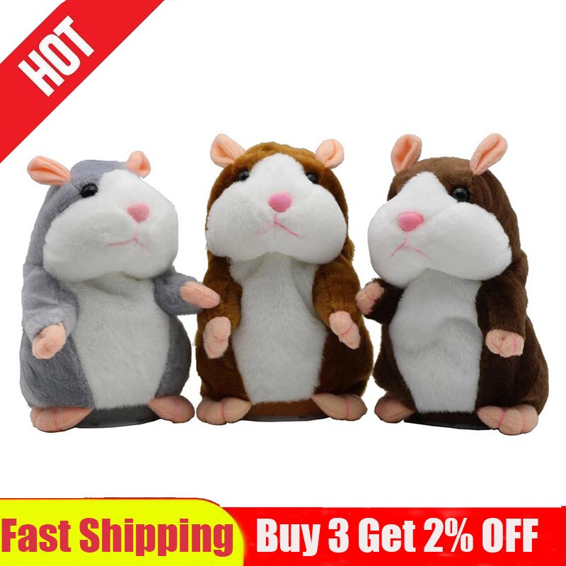 Talking Hamster Plush Toy - Recording and Repeat Function, Educational Electronic Stuffed Toy for Kids.