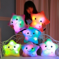 LED Light Plush Pillow - Luminous Christmas Toy with Hot Colorful Stars - Perfect Kids' Birthday Gift (YYT214)