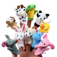 Mini Animal Finger Puppets Plush Dolls Educational Hand Toys for Babies and Kids Gifts