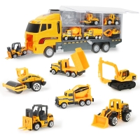 6pcs/set Diecast Mini Alloy Construction Vehicle Engineering Car Dump-car Dump Truck Model Classic Toy Mini Gift for Boy