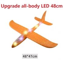 2018 New Mini Night Aircraft Toy 48cm EPP Foam LED Foam Hand Throwing Airplane Toys Glider Inertia LED Model Light plane toys