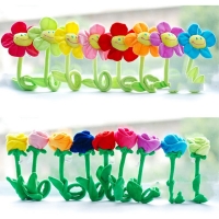 10pcs Curtain Accessories Home Decoration Cute Smile Cartoon Sunflower Rose Plush Toys Christmas Valentine's Day Gift