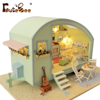 Cutebee DIY Doll House Wooden Doll Houses Miniature Dollhouse Furniture Kit Toys for Children Gift Time Travel Doll Houses