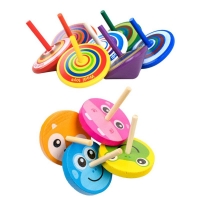 1Pc Kids Wood Gyro Toys for Children Adult Relief Stress Desktop Spinning Top Toys Kids Birthday Christmas Gifts Random Color