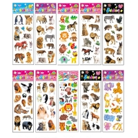 10Sheets Different 3D Cute Cartoon Stickers Toys Pegatinas Funny Toy For Children On Scrapbook Phone Laptop Gifts Animals Tiger