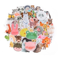 TD ZW 50pcs/lot Waterproof Super Cute Cartoon Animal Stickers For Car Laptop Phone Pad Bicycle Decal Kids Gift Cat Pig Dog