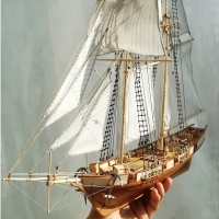 DIY Wooden Sailboat Model Kit - Harvey 1847, Scale 1/96, Classic Antique Ship Building Hobby