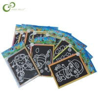 10pcs/lot Child Kids Magic Scratch Art Doodle Pad Painting Cards Toys Early Educational Learning Drawing Toys WYQ