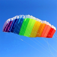 free shipping large rainbow dual line Stunt Power kite boarding kite line parafoil kitesurf windsock inflatable kites factory