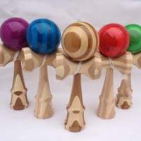 Professional Jumbo Wooden Kendama Ball with Bamboo Pu Paint - Perfect for Outdoor Juggling Games and as a Gift.