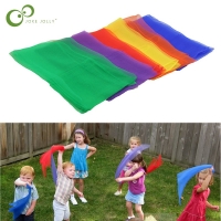 6 colors Children gymnastics scarves for outdoor game toys/ Kids Child parent interactive handkerchief educational toys GYH