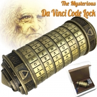 Da Vinci Educational Toys Metal Cryptex Lock - Ideal Gift for Lovers and Escape Room Enthusiasts - Comes with 2 Free Rings