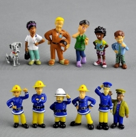 Anime Fireman Sam Action Figure Set - 12pcs PVC Doll Toys (3-6cm) - Cute Cartoon for Decor or Collection