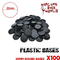 100x 25mm Plastic Gaming Miniature/Table Game Bases.