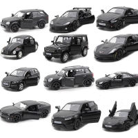 16 Styles 1:36 Black Model Car Simulation Vehicles Diecast  Alloy Metal For SUV Super Sport Car G63 Q7 Gift Toy For Kids V031
