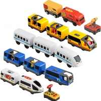 Kids Electric Train Toys Set Train Diecast Slot Toy Fit for Standard Wooden Train Track Railway