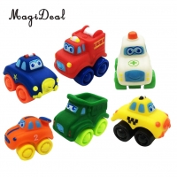 6pcs Kids Rubber Plastic Model Cars Educational Toy for Birthday and Christmas Gift - Magideal