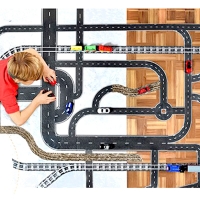 Free Shipping DIY Road Rail Belt Sticker Road Toys Children 's Educational Toys Car Train Road Scene Construction Planning Game