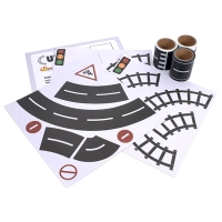 p087 DIY road rail belt sticker road toys children's track scene can be used with car train curve pathway Suitable for car