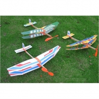 1PCS New Rubber Band Powered Glider Biplane Assemble Aircraft Plane Model For Kids Education 50*43cm
