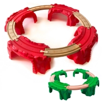 Curved Track Cave Bridge Compatible with BR Wooden Trains and Tracks Multiple Combinations Develop Children's Imagination