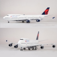 1/150 Scale 47cm Airplane 747 B747 Aircraft DELTA Airline Model W Light and Wheel Diecast Resin Plane For Collection